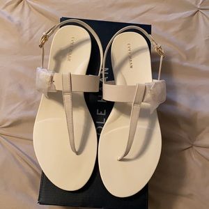 NIB Cole Haan Francine DMI Wedge Sandal IVORY leather size 9 B